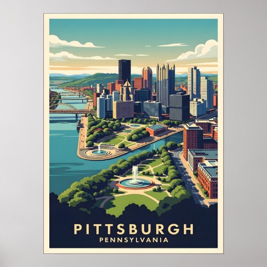Poster Paysage urbain de Pittsburgh, Pennsylvanie (Devant)