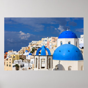 Poster Paysage urbain de Santorin, Grèce