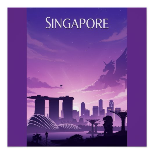 Poster Paysage urbain de Singapour (Devant)