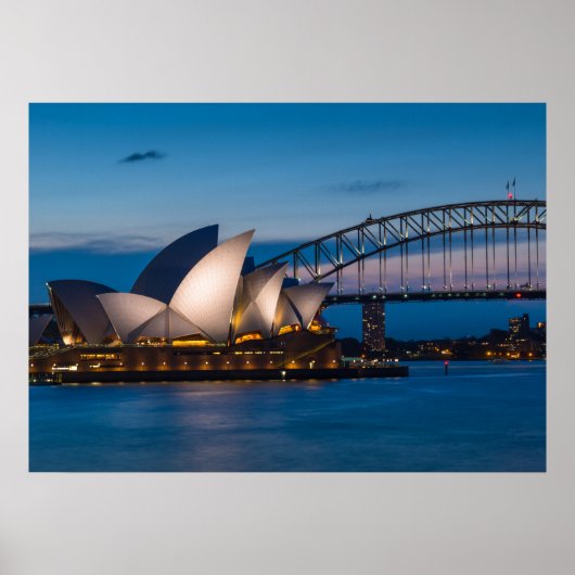Poster Paysage urbain de Sydney la nuit, Australie (Devant)