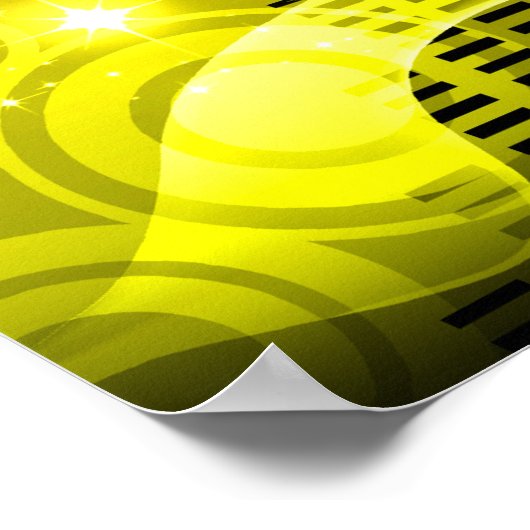 Poster paysage urbain disco (Coin)