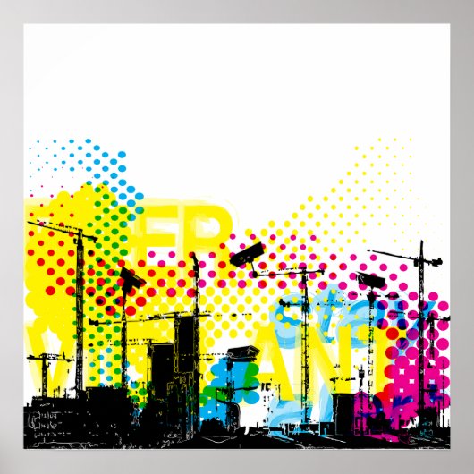 Poster Paysage urbain dystopique (Devant)