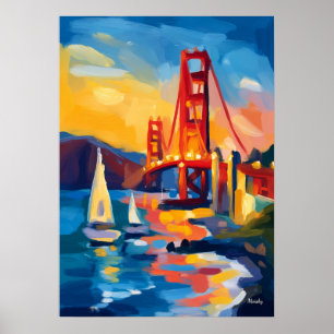 Poster Paysage urbain fauviste de San Francisco – Golden
