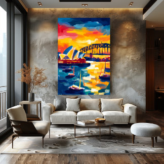 Poster Paysage urbain fauviste de Sydney – Opéra et Harbo