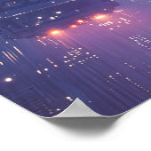Poster Paysage urbain futuriste avec des structures flott (Coin)