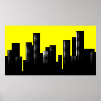 Poster paysage urbain jaune