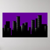 Poster paysage urbain pourpre (Devant)