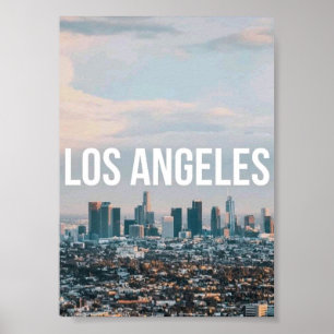 Poster Paysage urbain rétro de Los Angeles, esthétique de