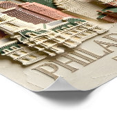 Poster Paysage urbain texturé moderne de Philadelphie (Coin)