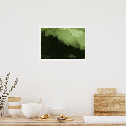 Poster Paysage vert foncé (Cuisine)