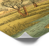 Poster Paysage vintage japonais de Wall Art (Coin)