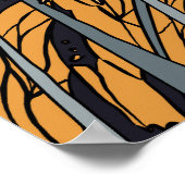 Poster Paysage Vintage Japonais La Nuit (Coin)