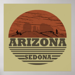 Poster paysage vintage rétro d'Arizona Sedona az