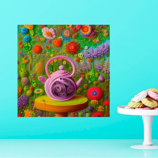 Poster Paysage Whimsical Quill Teapot