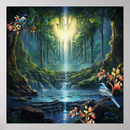 Poster Paysages des chutes d'eau itinérantes de notre mon (Devant)