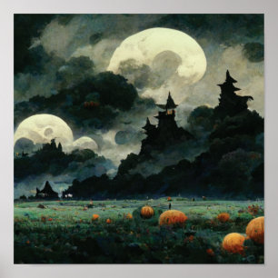 Poster Paysages éffrayants d'Halloween