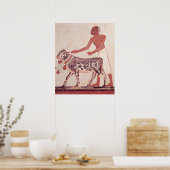 Poster Paysan conduisant une vache à sacrifier (Cuisine)