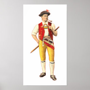 Poster Paysan suisse d'Appenzell Innerrhoden en costume
