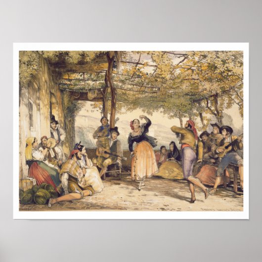 Poster Paysans dansant le Bolero, de 'Esquisses de Spa (Devant)