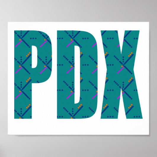 Poster PDX Portland - Texte du tapis de l'aéroport (Devant)