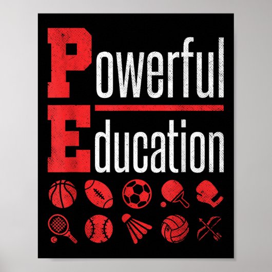 Poster Pe Teacher Gym Physical Education School Motivatio (Devant)