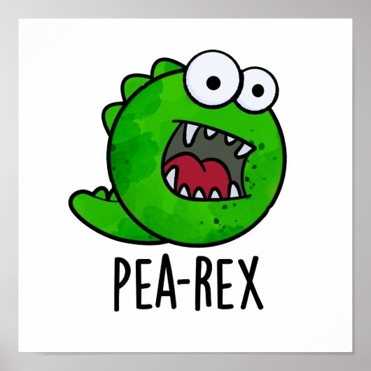 Poster Pea Rex Dinosaur Dinosaure Veggie TRex Pun (Devant)