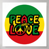 Poster PEACE and LOVE, reggae (Devant)