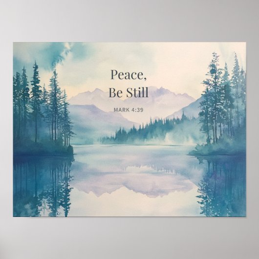 Poster Peace Be Still Scripture Wall Art – Mark 4:39 (Devant)