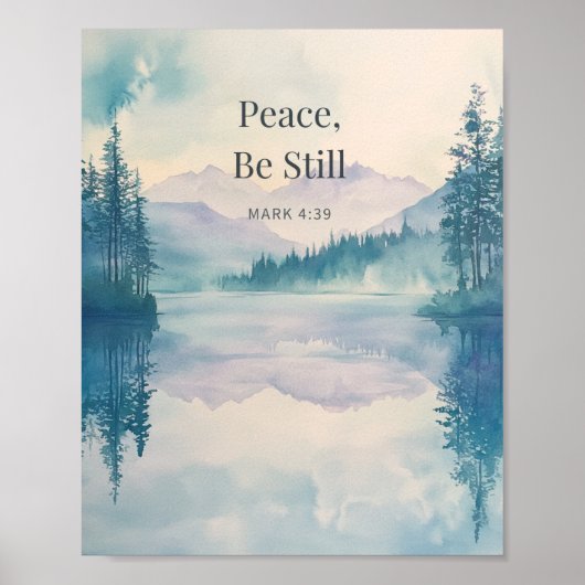 Poster Peace Be Still Scripture Wall Art – Mark 4:39 (Devant)