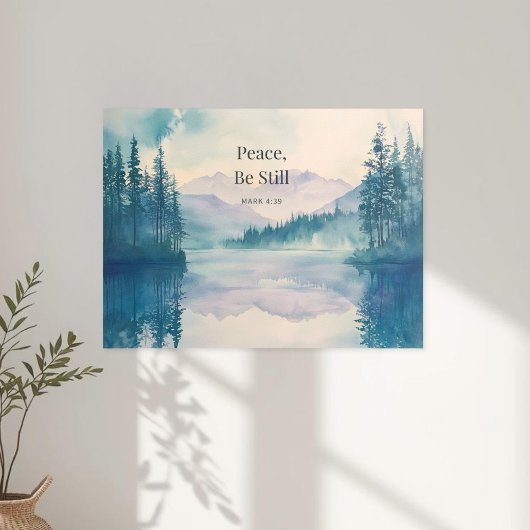 Poster Peace Be Still Scripture Wall Art – Mark 4:39