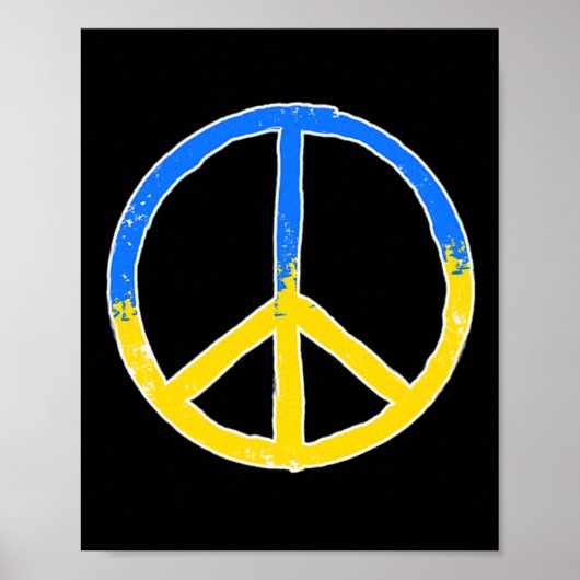 Poster Peace Blue Andyellow Ukraine Flag Colors (Devant)