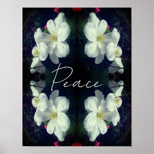 Poster Peace Clematis Fleur Abstraite Inspiration (Devant)