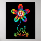 Poster Peace Courage Aimer Hope Frogs Hippie (Devant)