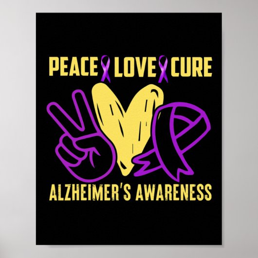 Poster Peace Cure Love La sensibilisation à Alzheimer (Devant)