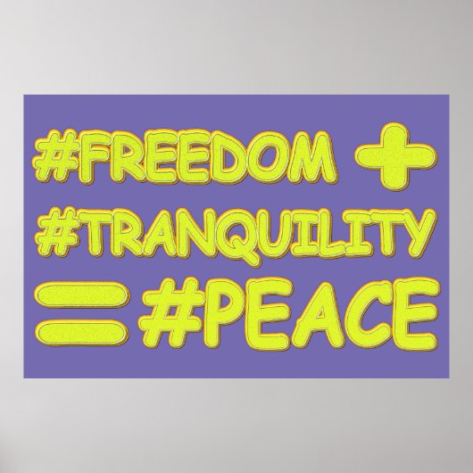 Poster "PEACE FORMULA EQUATION" Joli design. Commandez dè (Devant)