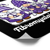 Poster Peace Hope Love Gnomes Purple Ribbon Fibromyalgia (Coin)