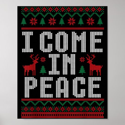 Poster Peace I Come In Peace Couple Matching Ugly Christm (Devant)