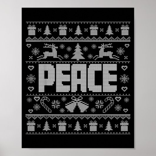Poster Peace I Come In Peace Couple Matching Ugly Christm (Devant)