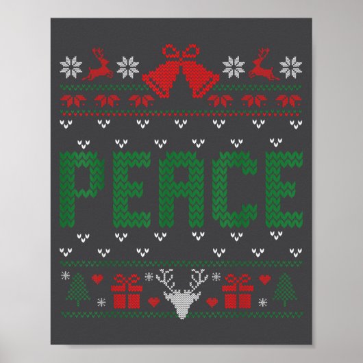 Poster Peace I Come In Peace Couple Matching Ugly Christm (Devant)