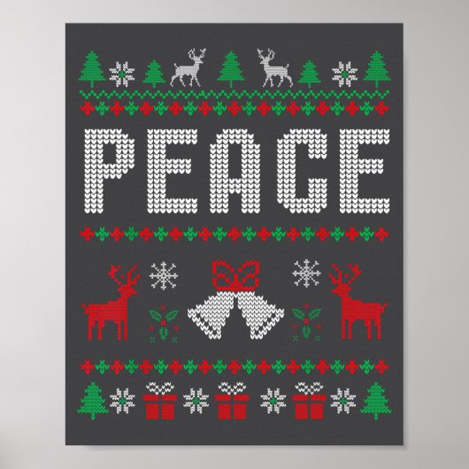 Poster Peace I Come In Peace Couple Matching Ugly Christm (Devant)
