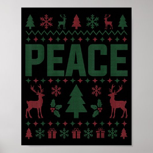 Poster Peace I Come In Peace Couple Matching Ugly Christm (Devant)