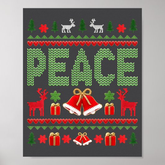 Poster Peace I Come In Peace Couple Matching Ugly Christm (Devant)
