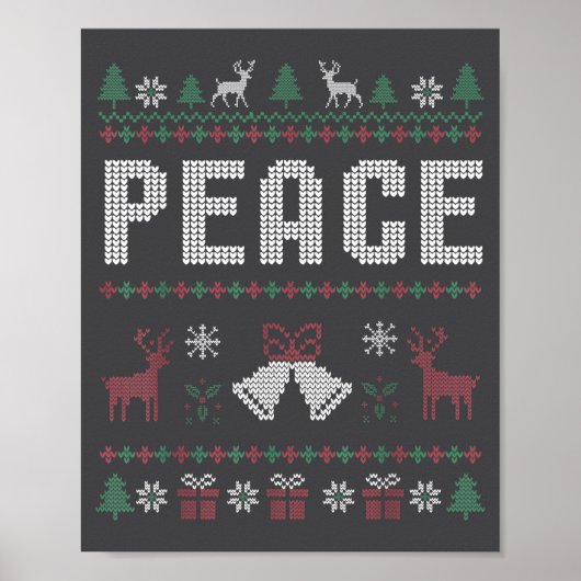 Poster Peace I Come In Peace Couple Matching Ugly Christm (Devant)