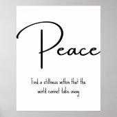 Poster Peace Inspirational Quote Wall Print (Devant)