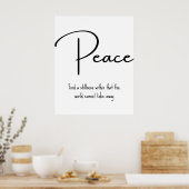 Poster Peace Inspirational Quote Wall Print (Cuisine)