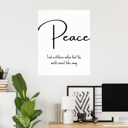 Poster Peace Inspirational Quote Wall Print (Bureau à domicile)