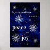 Poster Peace Joie Starry Nuit Noël Voeux Fêtes (Devant)
