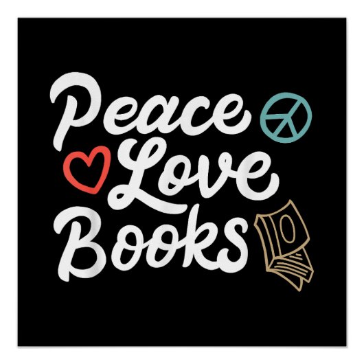Poster Peace Looks Geeky & Cute Reading (Devant)