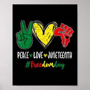 Poster Peace Love 1865 Freedom Day 19 juin A