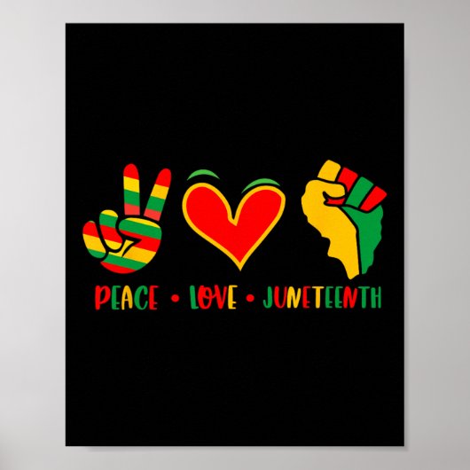 Poster Peace Love 1865 Independence Day Black (Devant)